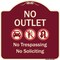 Signmission Designer Series-No Outlet No Trespassing Or Soliciting With No Car And No U-tu, 18" H, BU-1818-9968 A-DES-BU-1818-9968 - alternate 1